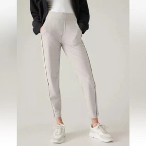 NWOT ATHLETA Brooklyn Textured Ankle Pant City Stripe Black/Sea Casual Women’s 6